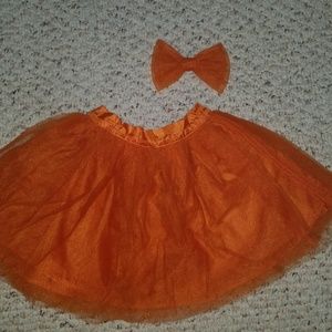 6-12mo orange  janie and jack tulle skirt and bow